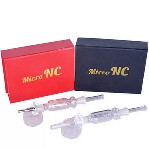 Micro 10mm NC Nector Collector Kits Röker tillbehör med domelösa rostfritt stål Glasspetsar Titan Tips Oil Dab Rigs Vaporizer Water Pipe Bongs