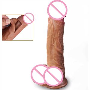 8.3 Inch XXL Realistic Dildo with Powerful Suction CupRealistic Penis Sex Toy Flexible G-spot Curved Shaft and Ball