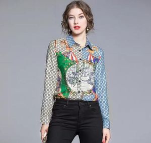 Projektant drukowane czarne koszule damskie Runway koszula z guzikami biurowa, damska wstążka bluzki z kokardką Slim Fit stylowe luksusowe topy