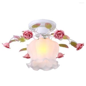 Ceiling Lights Pastoral Flowers Princess Room Lamp European Fashion Bedroom Hallway Balcony Fixtures