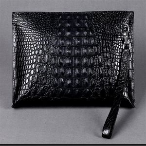 Men clutch bags genuine crocodile leather soft sturdy Men small business Clutch bags 29cm wide super large volume202e