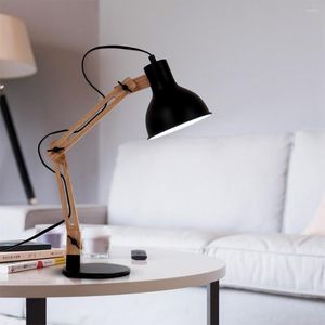 Tischlampen, moderne, minimalistische Klapplampe aus Massivholz, E27-Licht und kompakt, für Nachttisch, Schlafzimmer, Schreibtisch, verstellbar, für Zuhause, Büro, Lesen