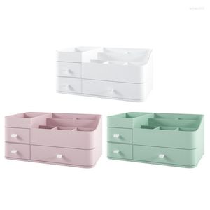 Storage Boxes HX5B Makeup Box Jewelry Organizer Case Vanity Dresser Skin Care Accessories Holder With Drawers For Cosmetics