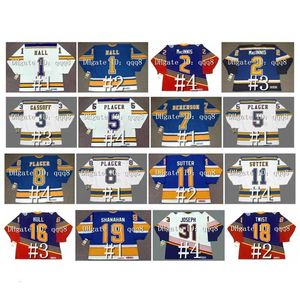 q888 Maglie da hockey vintage CCM GLENN HALL AL MacINNIS BOB GASSOFF BOB PLAGER GARRY UNGER RED BERENSON BRETT HULL BRENDAN SHANAHAN BERNIE