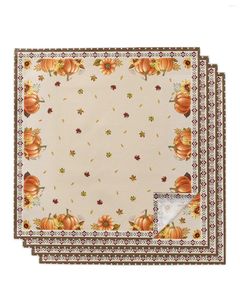 Table Napkin Thanksgiving Fall Pumpkin Napkins Cloth Set Kitchen Dinner Tea Towels Design Mat Wedding Decor