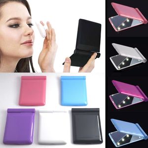 The latest 10.8X8.2CM lighted vanity mirror led Makeup mirror portable many color options support for custom logo