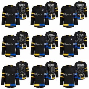 qqq8 Alternate Reversible Black Auston Matthews Hockey Jersey Mitch Marner Morgan Rielly Jack Campbell Mark Giordano Heritage Classic