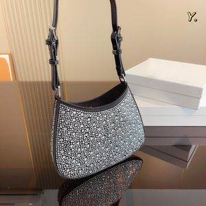 Знаменитая 5A Crystal Cleo Hobo Designer Bag Women Fashion Pochete Luxury Sweads Bag White Black Wintage настоящая кожаная сумочка классическая бренда седло сумки