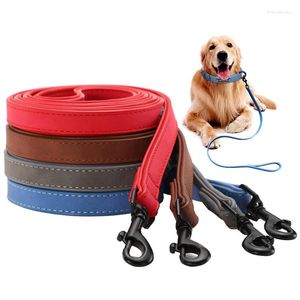 Dog Collars PU Leashes Pet Walking Training Rope Leash Walkin Lead Line Traction Great For Camping