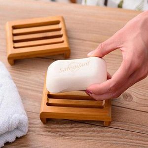 أطباق صابون طبيعية جديدة من الخيزران صينية حامل الحمام صابون صابون صناديق الحاوية RRD167