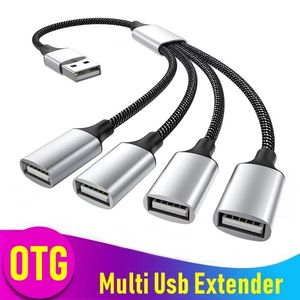 Extens￵es do cubo USB tipo C 4 Porta USB Splitter OTG Adaptador de transfer￪ncia de alta velocidade Conversor port￡til para laptop para PC