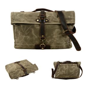 Borsa da ciclismo in tela cerata impermeabile retro messenger casual moto uomo borse a tracolla locomotiva donna pacchetto laterale povero handbag274O