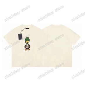 xinxinbuy Männer Designer T-Shirt gestrickt Paris Ente gestrickt Jacquard Kurzarm Baumwolle Frauen weiß schwarz grau XS-L