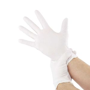 30 picecs in High-elastic Powder-free Protective Disposable Kitchen Accessories Waterproof Household White Nitrile Gloves