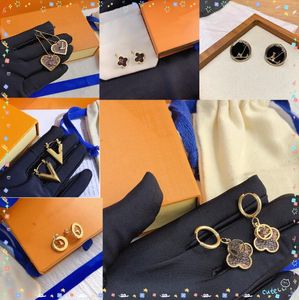 20 Style Luxury Brand Designers Letters Stud Clip Eartrop Round Geometric Famous Women Crystal Rhinestone Earring Wedding Party Jewerlry