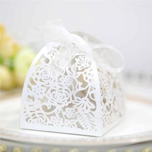 Gift Wrap 50pcs Wedding Box Bag Souvenir Candy Carton Packaging Valentine's Day Chocolate Holiday Party Supplies