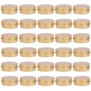 Storage Boxes 30 Pack 1 OZ Tin Screw Top Round Aluminum Containers Tins With Lids- Great For Store Spices Candies Tea Or Gif