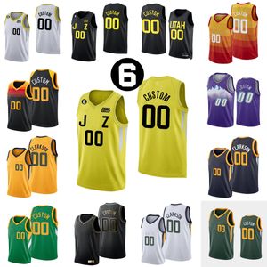 Custom 2022-23 New Printed Basketball Jerseys 8 Jarred Vanderbilt 30 Ochai Agbaji 10 Leandro Bolmaro 25 Micah Potter 33 Johnny Juzan Fontecchio Sexton Kessler 6 patch