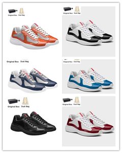 Najlepsza jakość lekkie buty sportowe w Ameryce Patent skórzany nylon Top Luksusowy marka Sneakers Męs