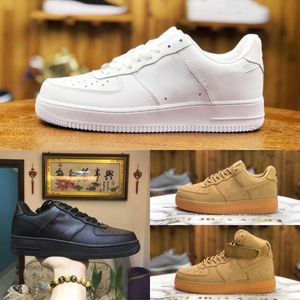 Projektant 2023 Nowe siły mężczyźni na świeżym powietrzu Buty na deskorolce Discount One unisex Classic 1 07 Knit Airs High Women All White Black Wheat Bieganie sportowe trampki sportowe