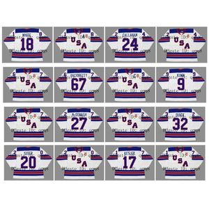 qqq8 2010 2014 2016 Maglia vintage Team USA 34 AUSTON MATTHEWS 67 MAX PACIORETTY 18 COLIN WHITE 24 RYAN CALLAHAN Maglie da hockey personalizzate bianche