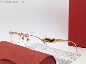 Nowy projekt mody Square K Gold Frame Optyczne okulary 8200878 Klasyczny prosty styl z pudełkiem może robić soczewki na receptę