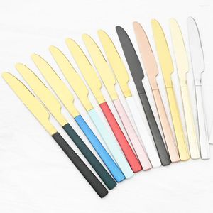 Dinnerware Sets Western Restaurant Cutlery Flatware Set 6Pcs/Set Stainless Steel Steak Knife Black Gold Silver Dinner Table