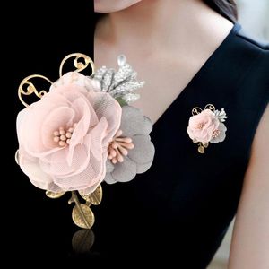 Broszki I-Remiel koreański tkanina wstążki broszka z kursem kwiat dla kobiet pinki szalowe sukienki i akcesoria odzieżowe i akcesoria ubrań