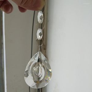 Lampadario di cristallo 10 pezzi / lottp 63mm ciondolo longan 2xottagonale 3 anello cromato connettore decorazioni di nozze in vetro