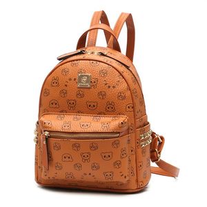 Pink sugao designer backpack women bear printed pu leather luxury bag high quality backpack purses school back pack bags for women247I