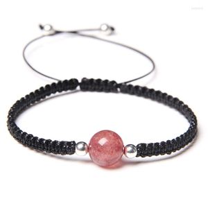 Link Bracelets 10mm Natural Quartzs Stone Beads Braid Bracelet For Women Men Couple Prehnite Amethysts Lava Reiki Black Rope Wristband