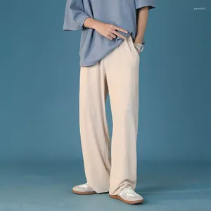 Męskie spodnie 2023 Summer Streetwear Joggers HARAJUUKU Dresspants Hip Hop Casual Pant Black/Khaki/Navy Blue Korean Ice Silk Harem