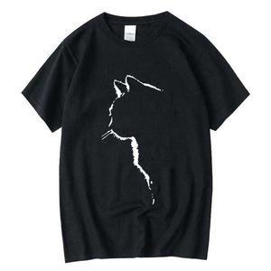 Erkekler Tişörtleri Xinyi Erkekler T-Shirt Üst Kue Pamuk Kısa Kollu Serin Kedi Baskı Gündelik Gevşek Erkekler Tişört O yaka T-Shirt Erkek Tişörtleri T230103