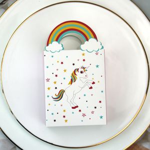 Custom Unicorn Muster Candy Bag Party Regenbogen Papiertüten für Geschenke Hochzeitsdekor Babyparty Geburtstag A365