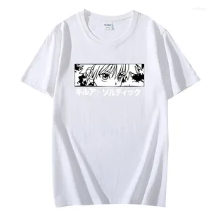 Męskie koszulki anime camisa dos homens topos tees zabójcy zoldyck diabo olho teesshirt de manga castual Masculina