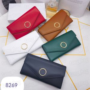 Wallets de grife de grife clássico de alta qualidade de couro genuíno Bolsas de cartão de crédito feminino Fashion Fashion Long Cartet com caixa