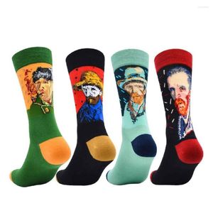 Men's Socks Winter Cotton Stocks Keep Warm Effect Casual Fashion Style Patchwork Pattern Christmas Gift World Celebrities