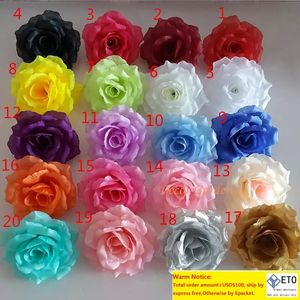 100PCS 10CM 20 Farben Seide Rose Künstliche Blume Köpfe Hohe Qualität Diy Blume Für Hochzeit Wand Bogen Bouquet dekoration Blumen