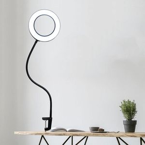 Table Lamps LED Folding Magnifying Glass Clamp Lamp Eye Protection Clip On Light For Bed Reading Working Tattoo And Computers