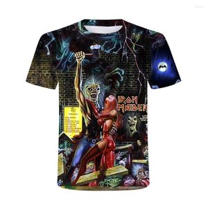 Męskie koszule 2023 3D heavy metalowa czaszka T-shirt punkowy festiwal rockowa koszulka Męs