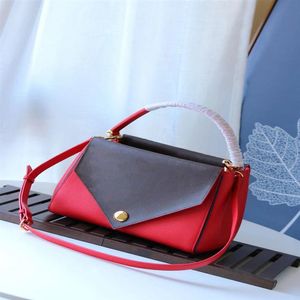 KLASSISCHE Damenhandtaschen DOUBLE V UMHÄNGETASCHE NEUE Blumenmuster Umhängetaschen echtes Leder Damen Handtasche Tasche Mode Totes Dame 207G