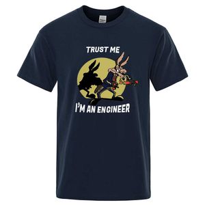 T-shirt da uomo Trust Me Im An Engineer T-shirt per uomo T-shirt vintage in puro cotone girocollo T-shirt da uomo classico Abbigliamento oversize T230103