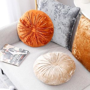 Pillow Nordic Ins Velvet Pleated Round Chair Seat Pouf Soft Flannel Throw Home Sofa Meditation