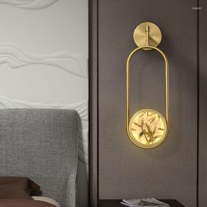 Wall Lamps Chinese Style Copper Enamel Lamp Study Room Entrance Hallway Bedroom Bedside