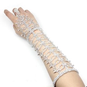 Festliche, vielseitige, mehrschichtige Handkette, sexy, superglänzende Volldiamant-Körperkette, langes Armband, Damenschmuck, 2 Stück/Set