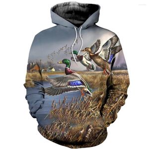 Herrtröjor 2023 mode män 3d hoodie tryck jakt duck huva tröjor unisex casual streetwear hoody grossist