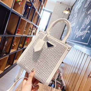 Prade Full Diamond Tote Bag Классический логотип для плеч плеч