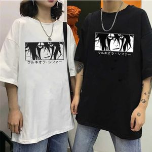 メンズTシャツホット日本語アニメブリーチTシャツTシャツ男性Kawaii kurosaki chigoグラフィックティー面白いハラジュク漫画ザラキケンパチTシャツ男性T230103