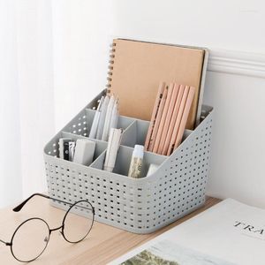 Storage Boxes Plastic Cosmetic Box Desk Remote Control Makeup Case Brush Lipstick Holder Office Bathroom Organizer