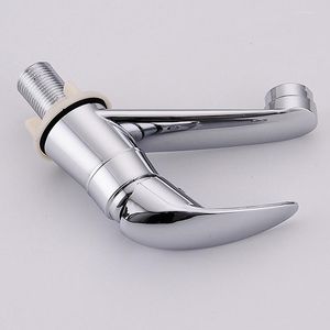 Bathroom Sink Faucets Kitchen Chrome Deck Mount Basin Single Handle Hole Bath Tap Cold Water Hardware